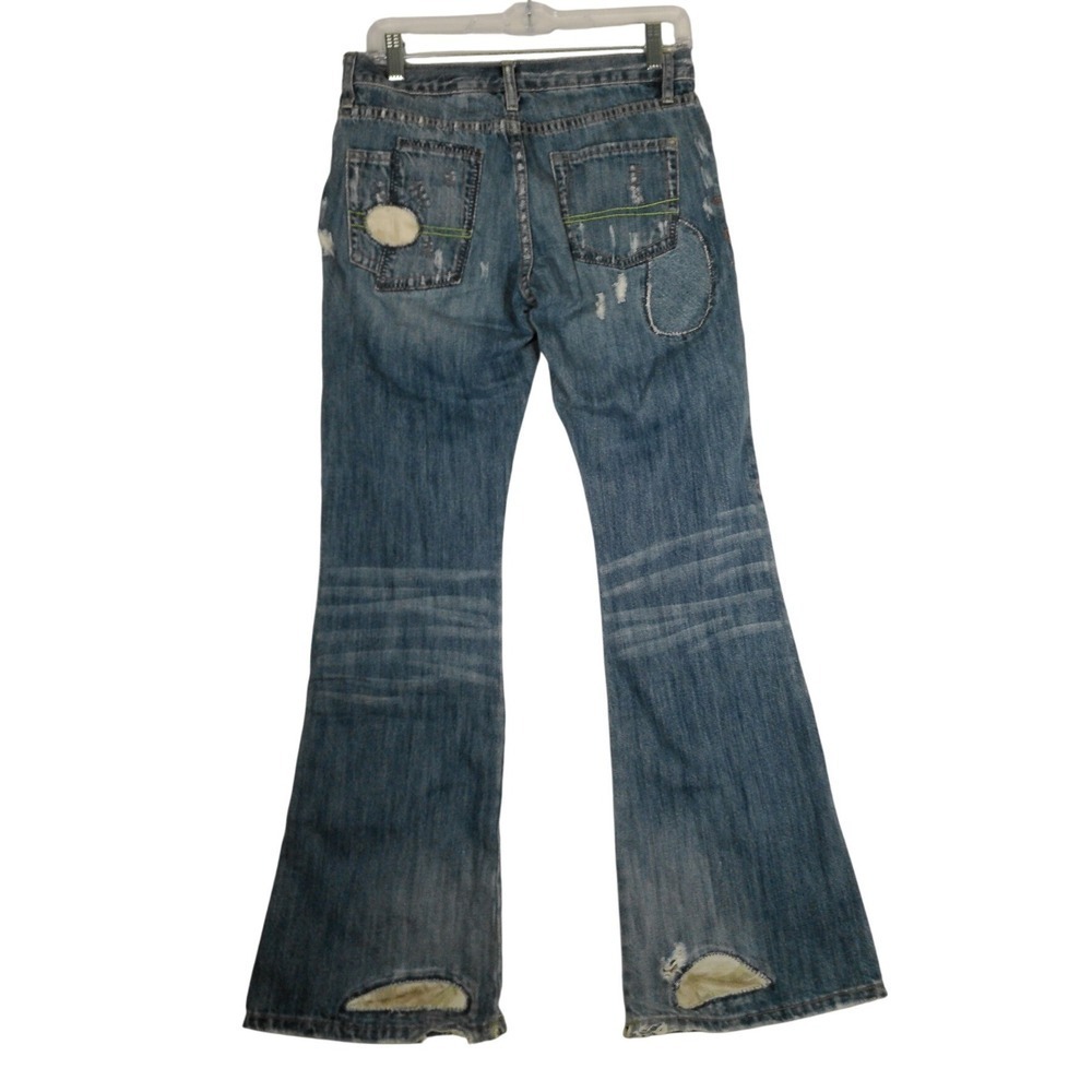 Vanilla Star Jeans Women's Size 7 Embellished Flare Jeans Distressed Denim - Picture 2 of 10